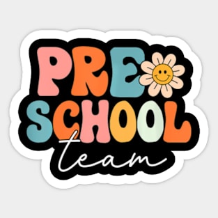 Preschool Team Retro Groovy Back To School Sticker